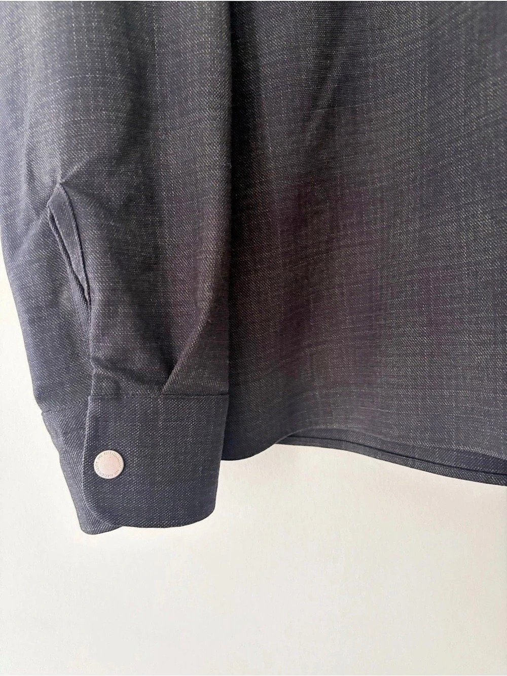 NNO7 Dress Zip Shirt Wool Zip Shirt in Black Size Medium Like New - Picture 6 of 8